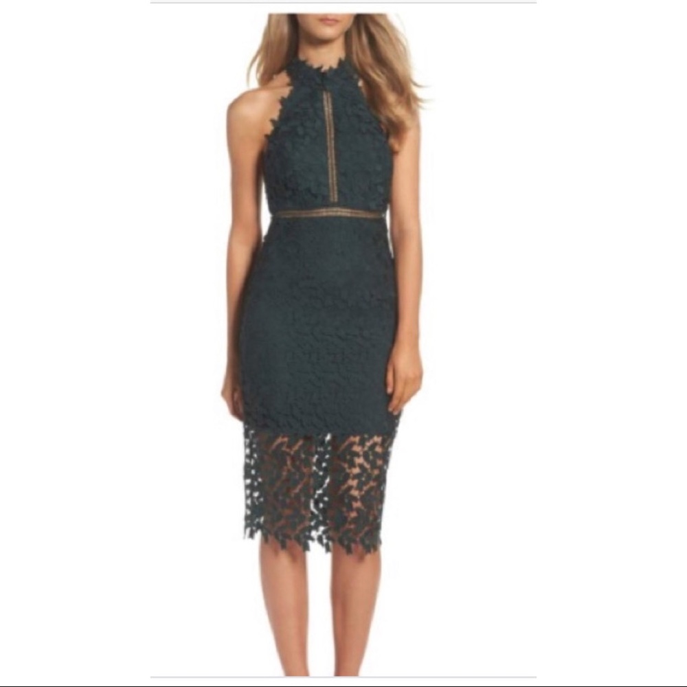 Bardot Gemma Dress in Forest Green